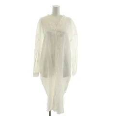 ブージュルード Bou Jeloud タグ付き シャツワンピース ロング 38 白 ホワイト ノーカラー Vネック 長袖 無地 /RR