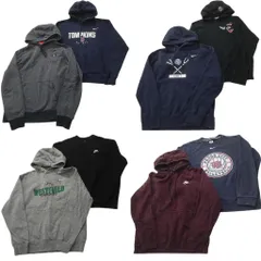 古着卸 まとめ売り ナイキ NIKE スウェット 8枚セット (メンズ M ) フーディー スウォッシュロゴ クルーネック ワンポイント 中古 ND5518