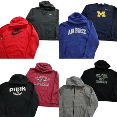 古着卸 まとめ売り ナイキ NIKE スウェット 8枚セット (メンズ L ) ジップパーカー フーディー AIR FORCE スウォッシュ 中古 古着 ND5485