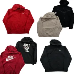 古着卸 まとめ売り ナイキ NIKE スウェット 6枚セット (メンズ XS /S /L ) スウォッシュロゴ フーディー フルジップ 中古 古着 ND5527
