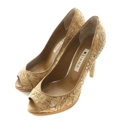 ダイアナ DIANA オープントゥパンプス 21.5cm 茶 ブラウン /SS ■OS