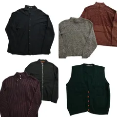 古着卸 まとめ売り セーター MIX 6枚セット (メンズ L ) カーディガン ベスト ハーフジップ ケーブル編み 中古 古着 ND5728