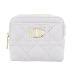Christian Dior クリスチャンディオール カナージュ カロ ラベンダー ウォレット Caro Lavender  コインケース S5177UWHC レディース レザー ピンク ゴールド金具 中古