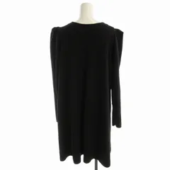 セルフォード CELFORD バックタックAラインニットワンピース ひざ丈 長袖 38 黒 ブラック CWNO215044 /EE