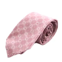 ブルガリ BVLGARI レギュラータイ ネクタイ 総柄 シルク 絹 ピンク /AN7 ■OH