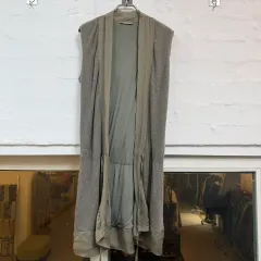 120% Lino Italy スリーブレス ロング カーディガン XS