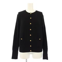 イエナ IENA ニットカーディガン 長袖 クルーネック ショート丈 ウール F 黒 ブラック /BB