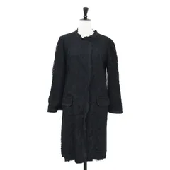 DOLCE&GABBANA ドルチェ&ガッバーナ コート ブラック 黒 サイズ:40(L) | ラッセルレース ノーカラー コート | ロング 七分袖 Iライン | イタリア製 | アウター ジャケット 上着【レディース】【中古】