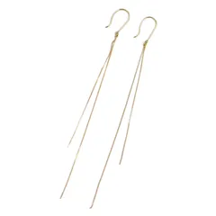 【美品】GIGI ジジ ピアス | K18 チェーン ピアス | SOPHISTICATED VINTAGE  Gold line earrings  Short | イエローゴールド | 日本製 ブランド アクセサリー ジュエリー【レディース】【中古】