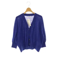 SHIPS any シップス エニィ リネン カーディガン Vネック F ネイビーブルー /ES ■OS