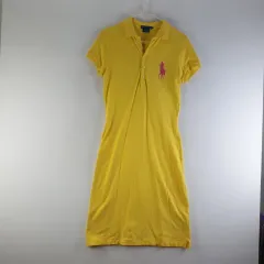 ラルフローレン レディース Sサイズ イエロー 半袖 カラ ワンピース L3749