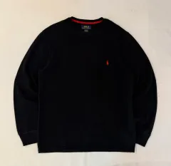 POLO RALPH LAUREN ポロラルフローレン ワッフル サーマル ロングスリーブ 長袖Tシャツ ブラック