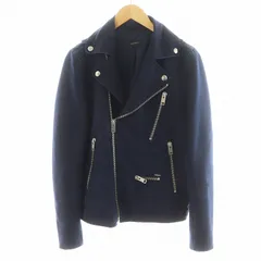 ディーゼル DIESEL ライダースジャケット ダブル コットン S 紺 ネイビー /AN14