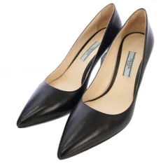 プラダ PRADA パンプス スムースレザー ポインテッドトゥ 36 黒 /TK