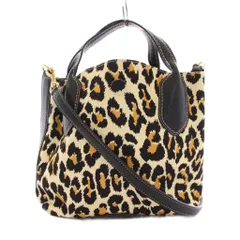 マークジェイコブス MARC JACOBS トートバッグ ショルダーバッグ 2WAY ヒョウ柄 レオパード キャンバス 黒 ブラック ベージュ /YM