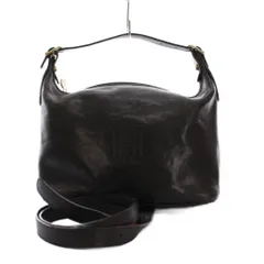 ヒロフ HIROFU ショルダーバッグ ハンドバッグ 2WAY レザー 黒 ブラック /YM