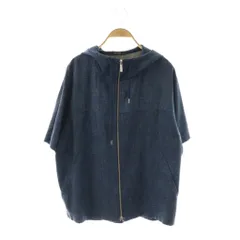 コムサデモードメン COMME CA DU MODE MEN ジップアップパーカー 半袖 紺 L /HK ■OSのサムネイル