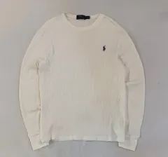 ポロラルフローレン ワッフル サーマル ロングスリーブ 長袖Tシャツ 白