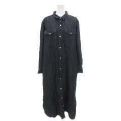 リー LEE × human woman 美品 シャツワンピース M インディゴブルー 長袖 マキシ丈 /YJ ■GY60