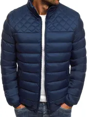 amatsu アマツ 中綿ジャケット メンズ 軽量 コンパクト アウトドア (ネイビー,  L)