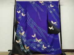 振袖 刺繍 金彩 銀通し 紋意匠 身丈167cm 撥水加工済 HKT195 - メルカリ
