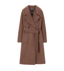 90-95 オリーブ デ オリーブ ウール ベルト付き コート