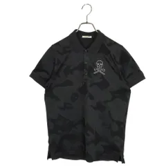 MARK&LONA マークアンドロナ ゴルフ Gauge Polo カモフラ柄 半袖 ポロシャツ MLM-9C-AP02 48 ブラック メンズ