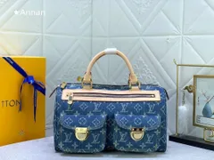 LOUIS VUITTON ルイヴィトン ハンドバッグ ネオスピーディ  M95019 モノグラム デニム ブルー ベージュ