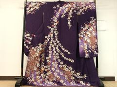 8149 紫 熨斗 豪華 振袖 着物 正絹 おしゃれ 襦袢セット - メルカリ