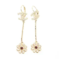 CHANEL シャネル 18C ラインストーン フラワーピアス セット  ゴールド