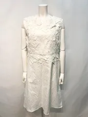 2171 MESSAGE キャバクラ ドレス ミディ ノースリーブ ワンピース 花型押し ストレッチ 伸縮性 二次会 パーティ バースデー キャバドレス L