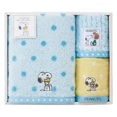 【ギフト】[タオル類]スヌーピー ハグ バスタオル&ウォッシュタオル2P