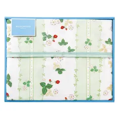 【ギフト】[寝具]ウェッジウッド ワイルドストロベリー 綿毛布(毛羽部分) グリーン