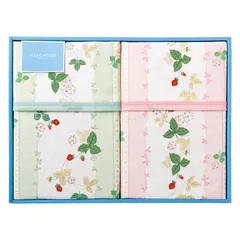 【ギフト】[寝具]ウェッジウッド ワイルドストロベリー 綿毛布(毛羽部分)2P
