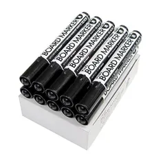 PLUS(プラス) プラス ホワイトボードマーカー 黒 中字 丸芯 ブラック 10本入 423-283 ×10