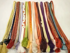 平和屋着物●和装小物　帯締め20本セット　高麗組　笹浪組　たこ足房　飾り玉　金糸　逸品　DABC1057zzz