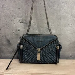DIESEL ディーゼル デニム チェーンショルダーバッグ コンパクト キルティング