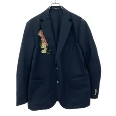ARTISAN アルチザン フラワー刺繍 コットンシルクテーラードジャケット 59-83JS15 ネイビー LL