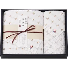 【ギフト】[タオル類]今治綿紗織 バス・ウォッシュタオルセット ベージュ