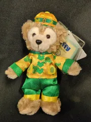 香港ディズニーランド ぬいぐるみキーチェーン ダッフィー(チャイナ服/黄色/緑)