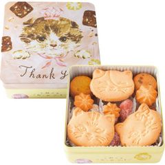 【ギフト】[洋菓子]こねこのこねこねクッキー缶 Thank you