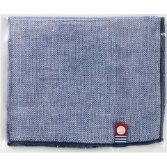 【ギフト】[タオル類]今治ガーゼ&パイルミニハンカチ ネイビー G-B