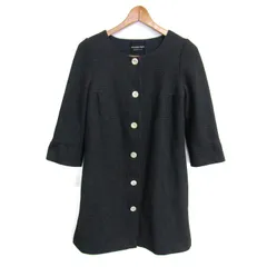 ストロベリーフィールズ ノーカラーコート ジャケット アウター日本製 レディース 2サイズ ブラック STRAWBERRYFIELDS 【中古】