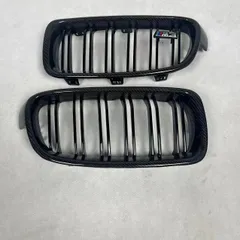 送料無料 BMW 3シリーズ F30 F35 2013-2019年 320Li 330Li 316Li 用 ダブルバー カーボンファイバーグリル ブラック仕上げ 高品質ドレスアップパーツ