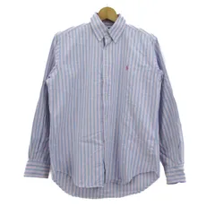 ポロラルフローレン 長袖シャツ トップス ストライプ柄 クラシックフィット メンズ Mサイズ 青×ピンク Polo Ralph Lauren 【中古】