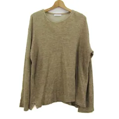 グリーンレーベルリラクシング 長袖Ｔシャツ トップス ロンT リネン混 日本製 メンズ Lサイズ ベージュ green label relaxing 【中古】