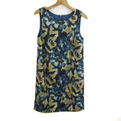 コムサ・デ・モード ワンピース トップス ノースリーブ 花柄 日本製 レディース 7サイズ 紺×ベージュ COMME CA DU MODE 【中古】