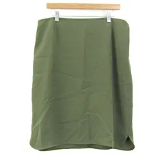 インディヴィ スカート ボトムス スリット 大きいサイズ 日本製 レディース 48サイズ グリーン INDIVI 【中古】