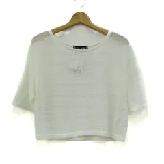 セシルマクビー ニット トップス 五分袖 メッシュ 未使用品 レディース Mサイズ ホワイト CECIL McBEE