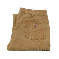 00s- カーハート ダック ワークパンツ B72 レザーパッチ YKK USA 